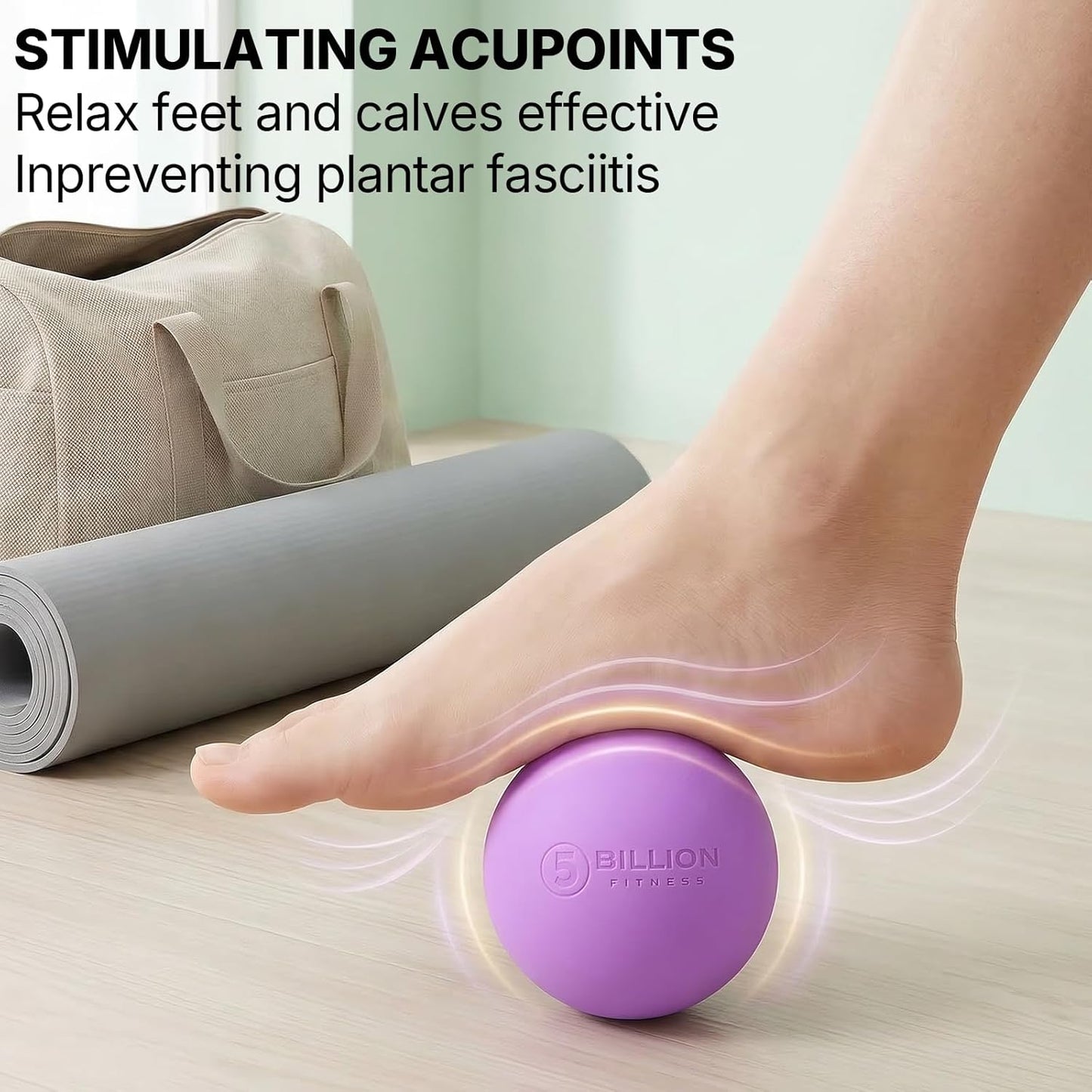 5BILLION FITNESS Peanut Massage Ball - Double Lacrosse Massage Ball & Mobility Ball for Physical Therapy - Deep Tissue Massage Tool for Myofascial Release, Muscle Relaxer, Acupoint Massage