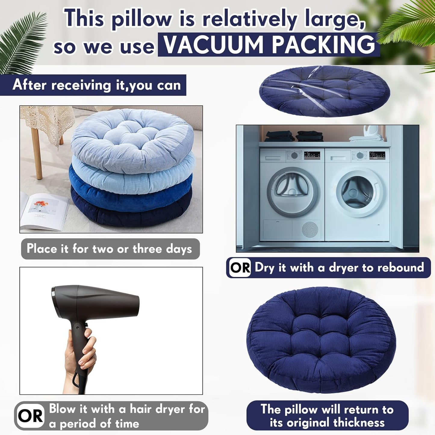 Jerify Floor Pillow Cushions Large Round Square Large Meditation Floor Pillow for Classroom Adult Meditation Picnic Party Seating Learning Daycare School(Square,Mixed Colors,4 Pcs)