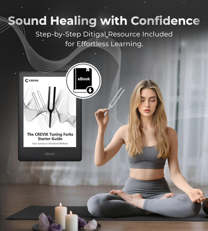 Tuning Forks for Healing Set - 128Hz, 136.1Hz, 256Hz, 384Hz Weighted & Unweighted Tuning Fork Kit with Hockey Puck Activator - Chakra Sound Therapy Instruments for Meditation & Yoga in Pouch