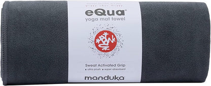 Manduka eQua Hot Yoga Mat Towel - Instant Moisture Activated Grip Ultra Soft Microfiber Quick Dry, Daily Use Ready Lightweight, Travel Friendly Mat Layer
