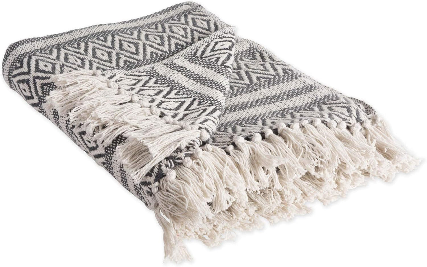 DII Global Diamond Stripe Woven Throw, 50x60-Inch, Mineral