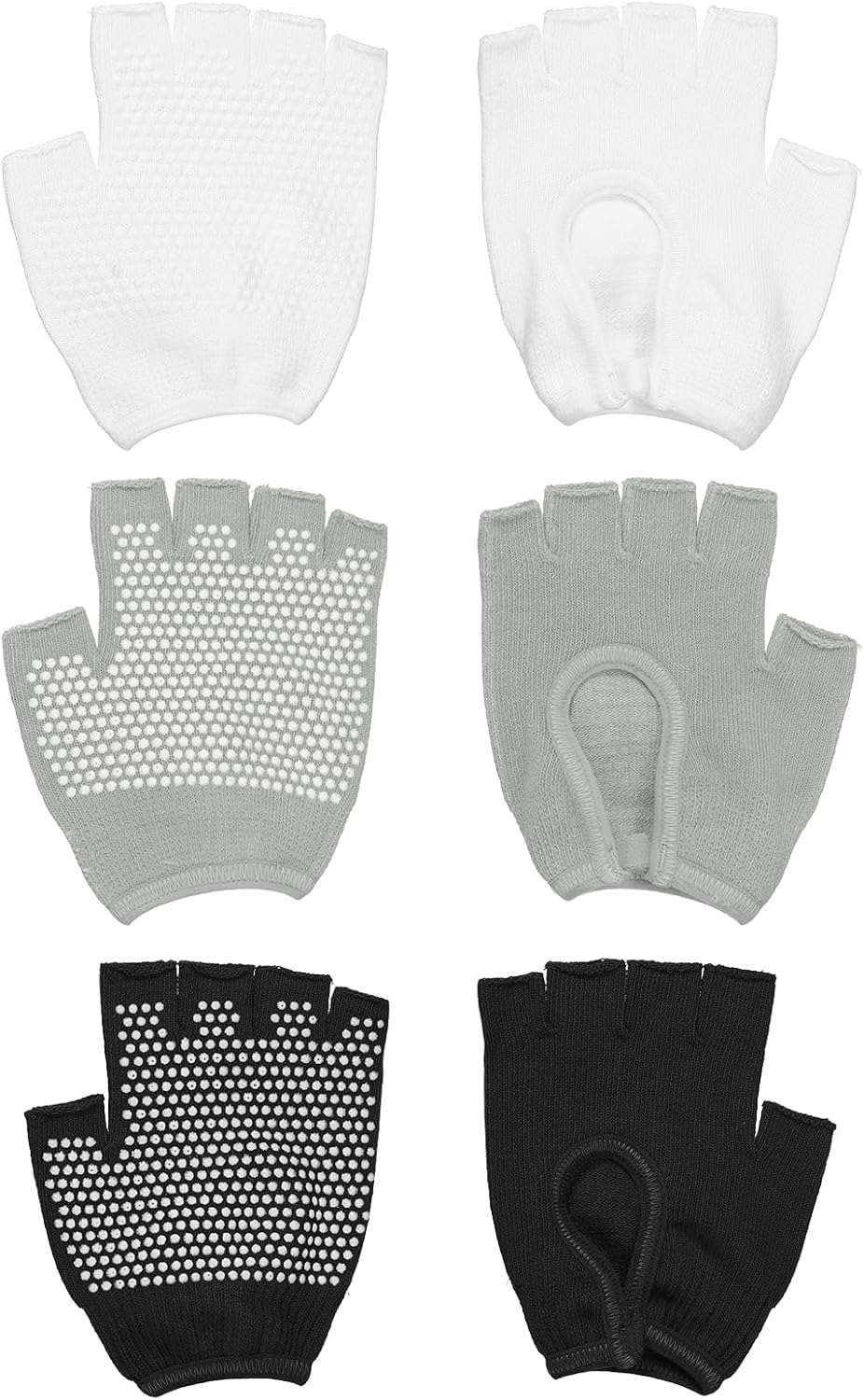 Yoga Gloves, Non Slip Fingerless Pilates Gloves Breathable Exercise Workout Mittens