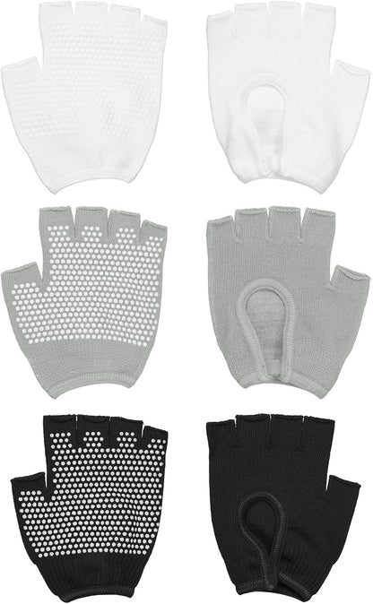 Yoga Gloves, Non Slip Fingerless Pilates Gloves Breathable Exercise Workout Mittens
