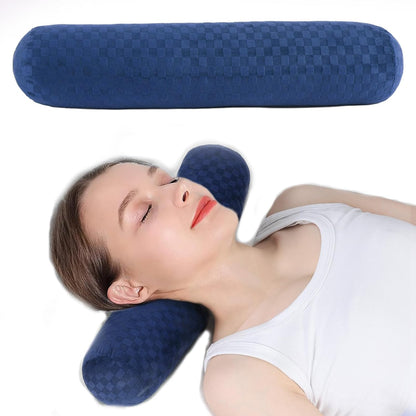 Health Cervical Neck Roll, Comfortable and Highly Resilient Bolster Pillows, Round Neck Pillows Support for Sleeping | Large Size Bolster Pillow for Bed, Legs, Back and Yoga (Purple 81)