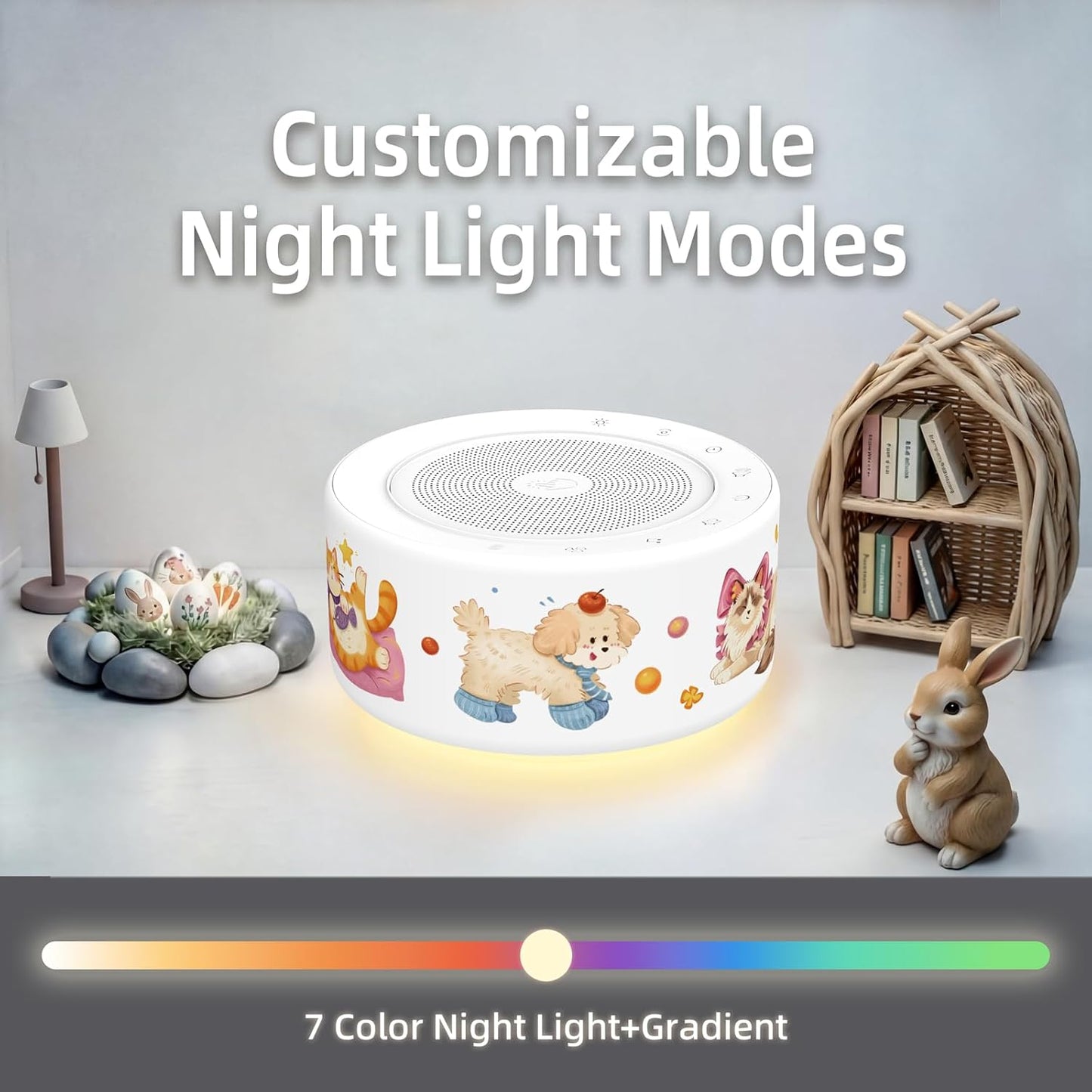 Kipcush Automatic Tibetan Meditation Bowl Sound Machine - 7 Himalayan Tones + 7 Color Night Light - Timer & Touch Control - No Manual Striking for Yoga, Chakra Healing, Stress Relief - Plug In