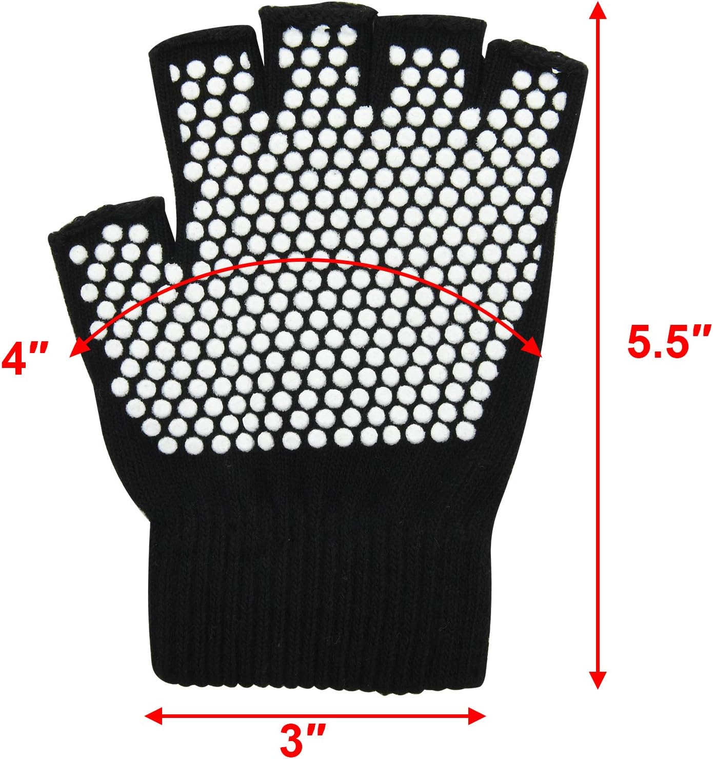 Cosmos 2 Pairs Non-Slip Yoga Pilates Gloves for Women, Barre, Ballet, Bikram Training & Workouts Gloves