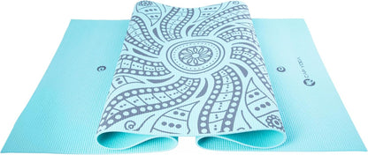 CAP Yoga Mat with Carry Strap, 5mm, Mandala Design, Light Blue