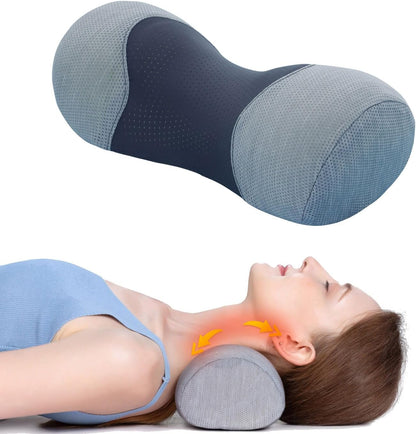 Bespilow Small Neck Roll Pillow,Say Goodbye to Neck Pain, Cervical Memory Foam Pillow for Tension Muscle Relief, Contour Support, Shoulder Pain Relaxer with Breathable Pillowcase, Odorless