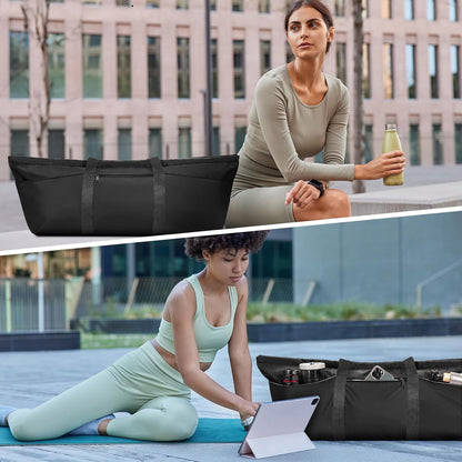 Large Yoga Mat Bag with Shoes Compartment and Wet Pocket Ladies Pilates Gym Tote Bag with Yoga Mat Holder Strap for Women Men Workout Carrier Stuff Accessories