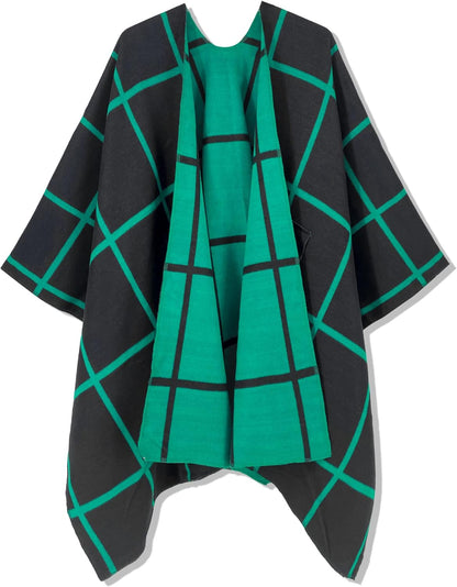 Moss Rose Women's Shawl Wrap Poncho Ruana Cape Open Front Cardigan Shawls for Spring Fall Winter