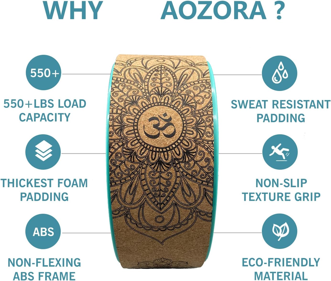 Aozora Yoga Wheel 13" with Most Detailed Book Step by Step Guide on How to Do 30+ Poses,! Perfect for Stretching and Improving Backbends
