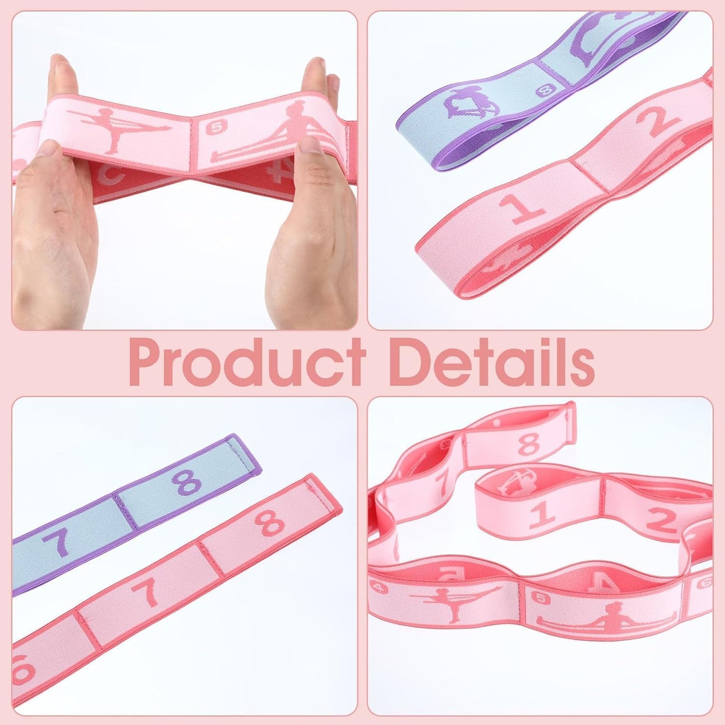 Multi-Loop Stretch Band - Yoga, Pilates, Ballet, and Physical Therapy Stretching Strap for Flexibility, Leg Stretching, and Exercise - Durable Stretching Equipment