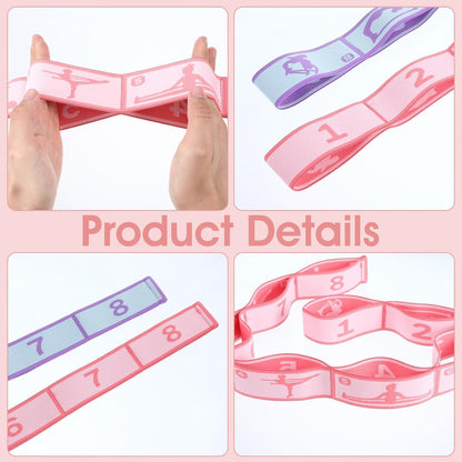 Multi-Loop Stretch Band - Yoga, Pilates, Ballet, and Physical Therapy Stretching Strap for Flexibility, Leg Stretching, and Exercise - Durable Stretching Equipment