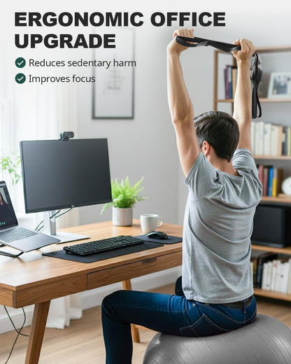Trideer Exercise Ball Yoga Ball,Office Seating & Balance Ball Chair, Stability Ball for Pilates, Physical Therapy,Core Training & Balance Improvement & Stretching