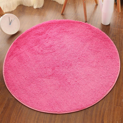 Plush Round Rug Soft Indoor Modern Area Rugs Yoga Mat for Children Bedroom Home Decor Nursery Grey 2 Feet