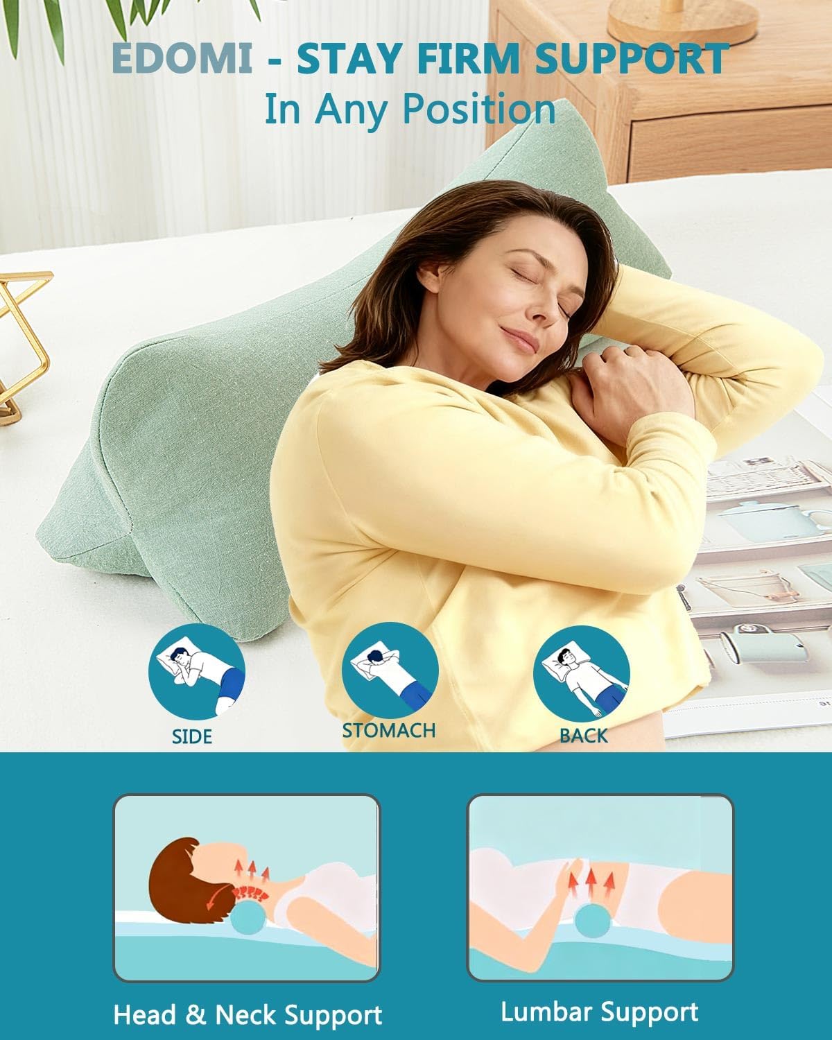 Cervical Buckwheat Roll Pillow for Sleeping,15.7"x5.9" Buckwheat Hulls Pillows Filling, Triangle Pillow for Neck Support Yoga Bolster, Adjustable Fill for Neck Pain Relief,Gray
