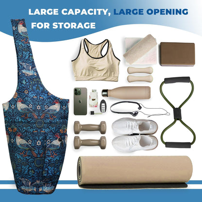 Yoga Mat Bag Carrier for Women Workout Large Waterproof with Zipper Pocket, Keychain and Wide Shoulder Straps