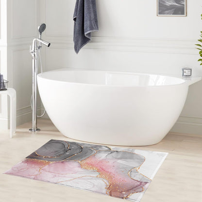 HVEST Zen Blue Floral Bathroom Rugs Zen Stone Water Lily and Butterfly on Lake Bath Mats for Bathroom Modern Yoga Spa Bathtub Mat Non Slip Floor Mat Bathroom Decor Accessories,31W X 20L inches