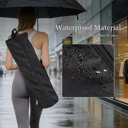 Yoga Mat Bag with Comfort Shoulder Strap and Side Pocket, Waterproof Yoga Mat Carrier Holder for Women and Men, Large Opening Pilates Bag for Workouts, Gym, Exercise