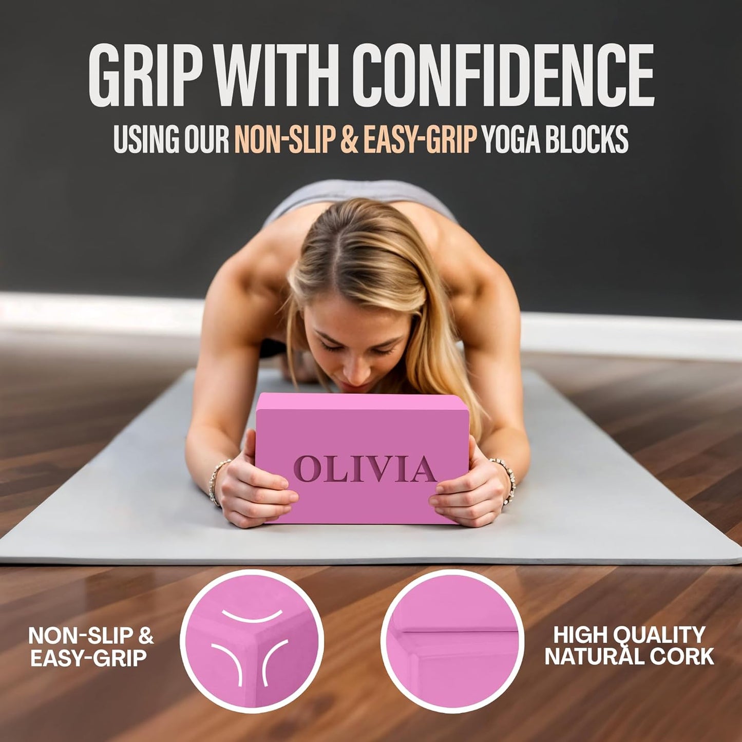 Personalized Yoga Blocks Yoga Gift 2 Pack with Custom Design or Logo, Exercise blocks Yoga Blocks Soft Non-Slip for Pilates, Meditation, Custom Yoga Accessories for Men & Women