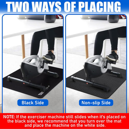 TOBWOLF Non-Slip Workout Mat for Ellipse Leg Exerciser, Ellipse Machine Mat, Exercise Mat for Under Desk Ellipticals, Suitable for Electric Seated Foot Pedal Exerciser, Stability & Floor Protection
