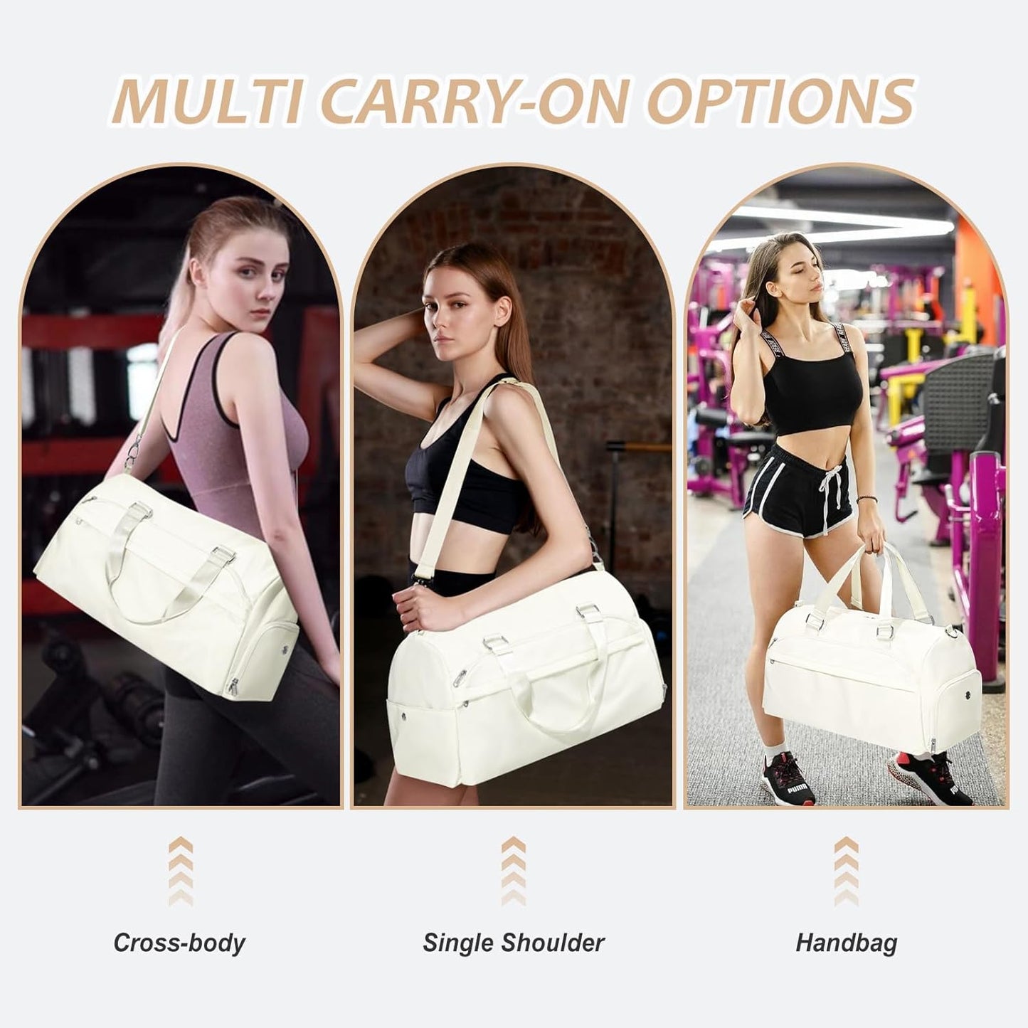 Gym Bag Womens Mens with Shoes Compartment and Wet Pocket Travel Duffel Bag for Women for Plane Sport Gym Tote Bags Swimming Yoga Waterproof Weekend Overnight Carry on Bag Hospital Holdalls - Colors A