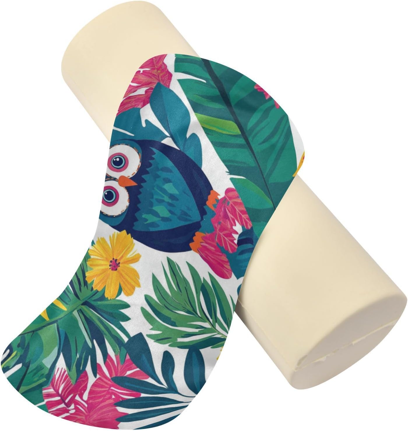 c Neck Roll Pillow Bolster Round Health Memory Foam Long Cervical Cylinder Pillows with Removable Washable Cover for Body Bed Legs Back Yoga - Colors B