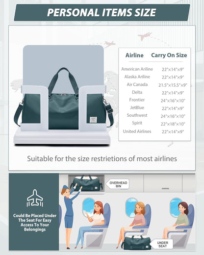 Gym Bag Womens Mens with Shoes Compartment and Wet Pocket Travel Duffel Bag for Women for Plane Sport Gym Tote Bags Swimming Yoga Waterproof Weekend Overnight Carry on Bag Hospital Holdalls - Colors B