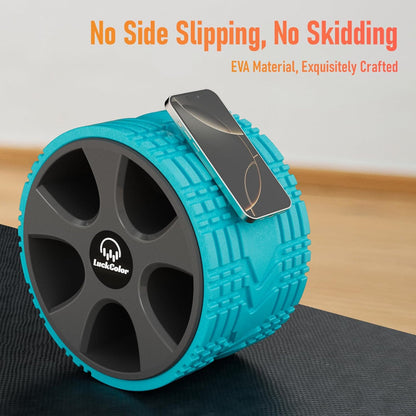 Back Roller, Back Wheel Targeted Back Pain Relief, Yoga Wheel Muscle Massage, Foam Roller for Trigger Point Therapy Physical, Stretching & Exercise, 880lbs Capacity, 10 Inch (Black+Acid Blue)