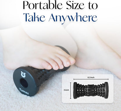 Tumaz Massage Ball & Foot Roller 3-in-1 Set with Spiky Ball, Lacrosse Ball, Massage Roller - Ergonomic Design to Relieve Plantar Fasciitis for Deep and Superficial Muscle Pain