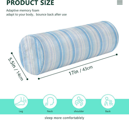 Yoga Bolster Pillow Round Neck Roll Pillow Bed Round Pillow for Baby Cylinder Decorative Pillow Bolster Pillow Covers with Zipper Gold Stripe
