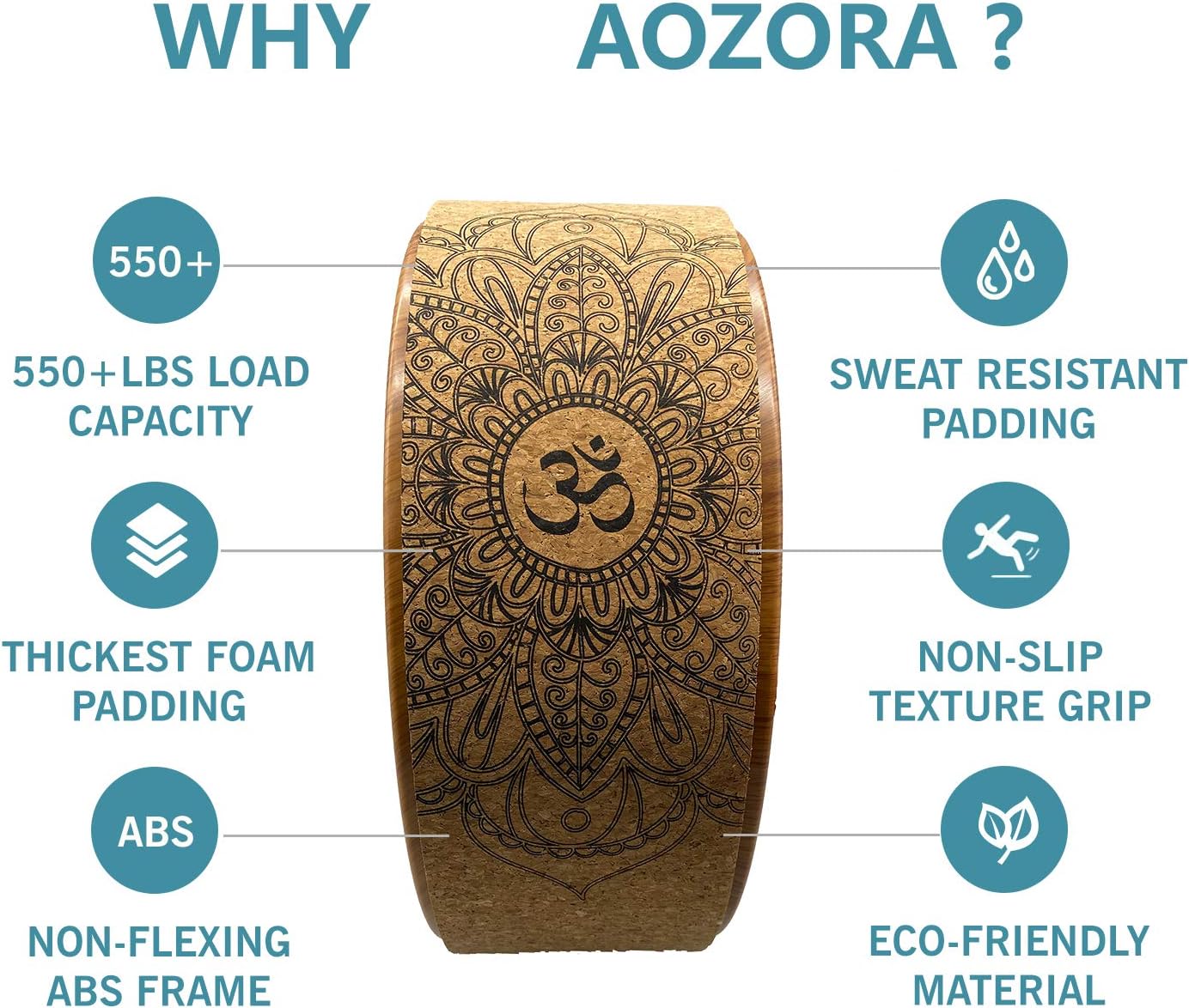 Aozora Yoga Wheel 13" with Most Detailed Book Step by Step Guide on How to Do 30+ Poses,! Perfect for Stretching and Improving Backbends
