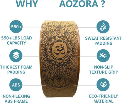 Aozora Yoga Wheel 13" with Most Detailed Book Step by Step Guide on How to Do 30+ Poses,! Perfect for Stretching and Improving Backbends