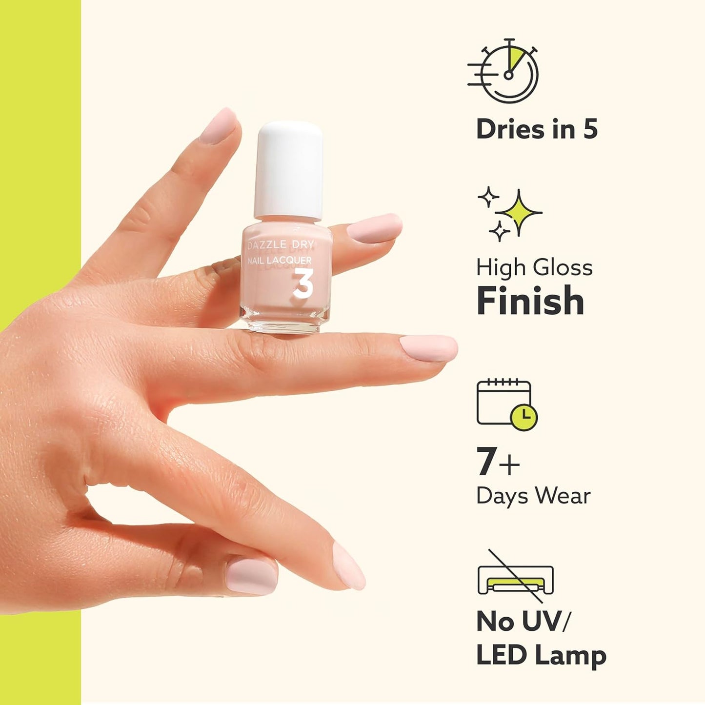 Dazzle Dry Mini Kit 4 Step System - Yoga Mama - A light chalky bubblegum pink. Full coverage cream. (5 Piece Kit / 5 Manicures)
