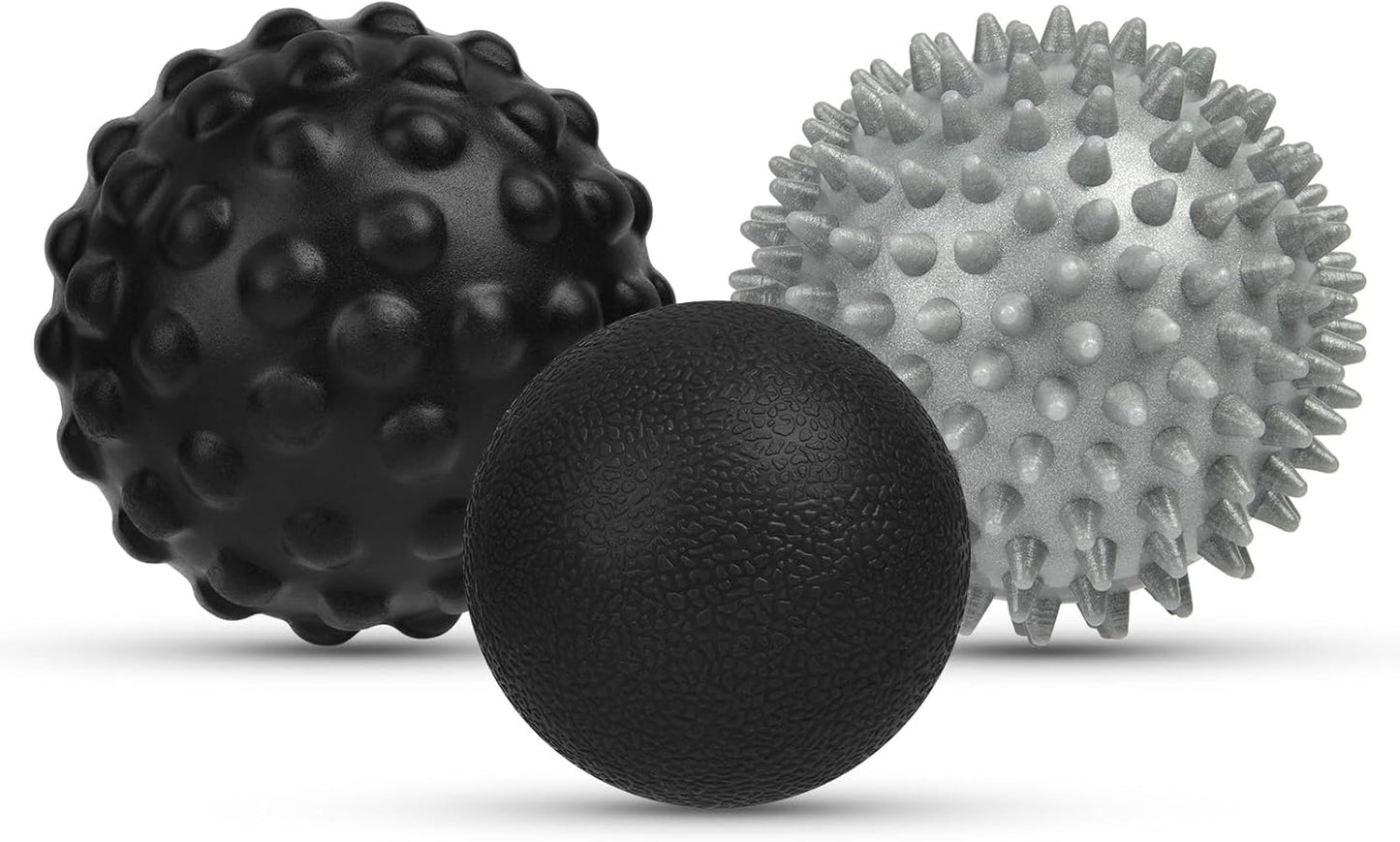 URAQT Spiky Massage Ball Set, 2 Pack Physical Therapy Massage Balls, Hard Lacrosse Ball & Spiky Massage Ball for Myofascial Release and Trigger Point Deep Tissue Massage (Red)