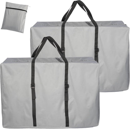 Large Outside Folding Chair Storage Bag with Zipper Handles and adjustable straps, 600D Folding Chair Carry Bag for Zero Gravity Chair Cover, Portable Folding Lounge Chair Carrying Bags (Black)