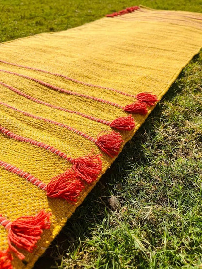 Payal Rugs Cotton Yoga Mat - Eco-Friendly Hand-Woven Rug - Non Slip & Thick (24”x72”x5mm) for Yoga Everyday Fitness at Home - Comfortable Extra-Long