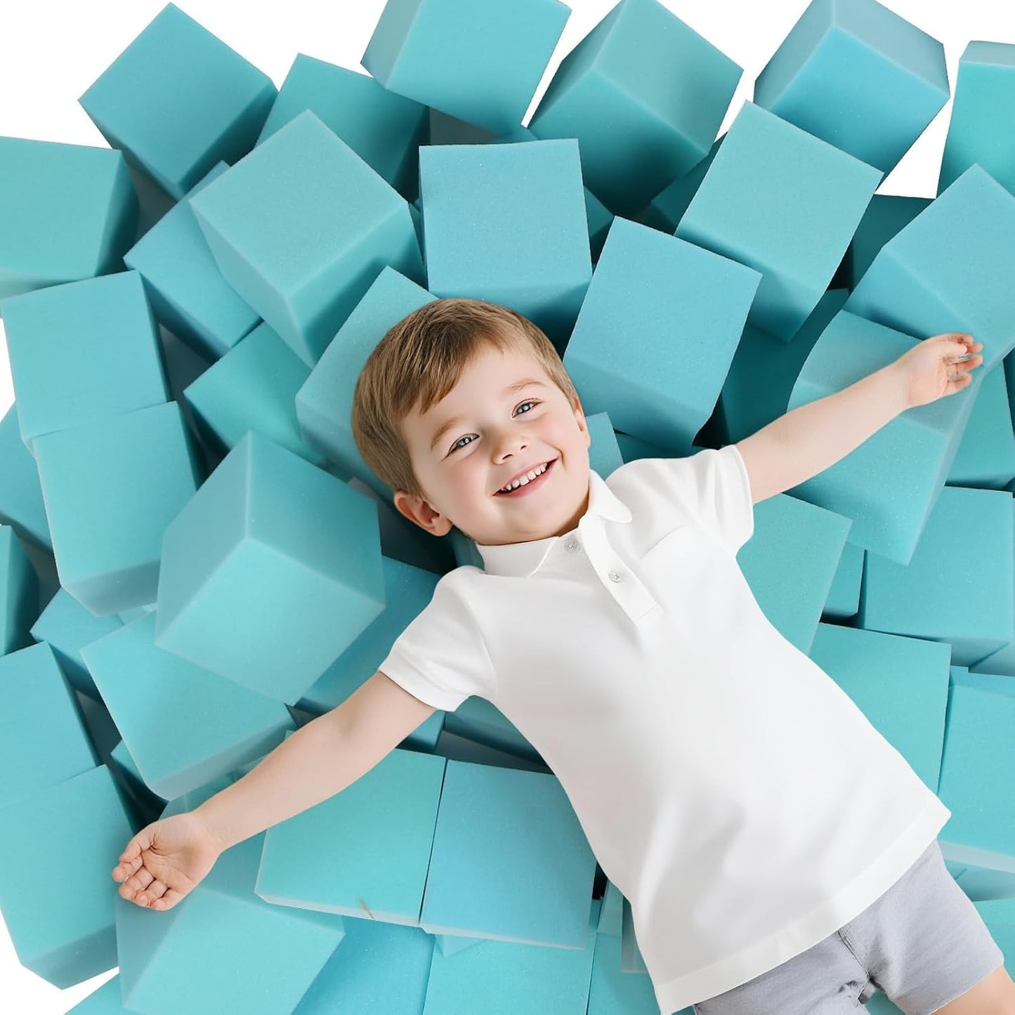 24PCS Foam Cubes 5"x5"x5"- Foam Pit Blocks Set, Soft Stacking Blocks for Indoor Games,Trampolines, Gymnastics, Parkour & Action Sport (6 Colors)