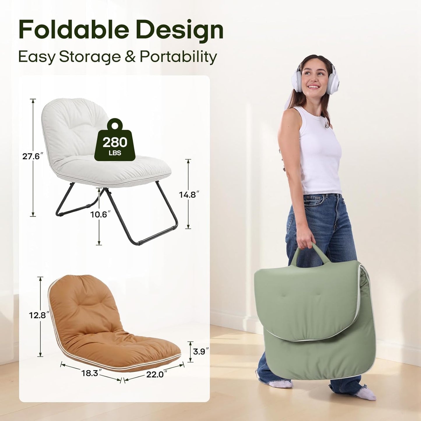 ZonLi Floor Chair for Adults, Adjustable Folding Meditation Chair with Back Support, Cozy Lazy Floor Sofa Chair for Reading Gaming Relaxing, Japandi Lounge Seat for Bedroom Dorm Living Room,Brown