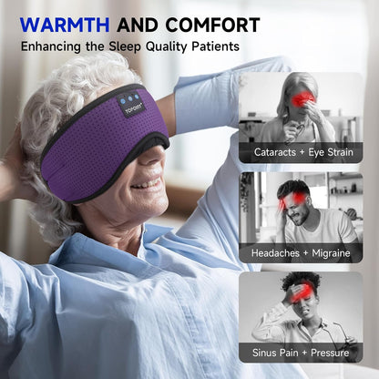 TOPOINT Sleep Mask with Headphones Bluetooth 5.4 Wireless, Sleep Headphones Earphones Earbuds with Microphone HD Speakers Music, Blackout Eye Mask for Sleeping Travel Meditation Men Women Cool Gadgets