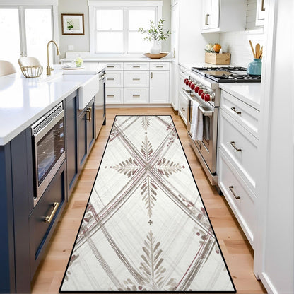 Runner Rug Washable 2x6 White Navy Blue Green Tartan Plaid Scottish Texture from Tartan Plaid Non-Slip Hallway Area Rug Indoor Outdoor Home Decor for Entryway Bathroom Kitchen Carpet Yoga Floor Mat
