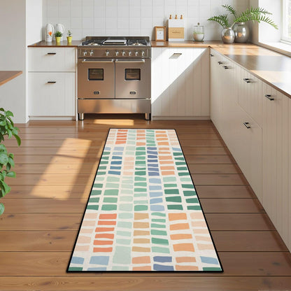 Runner Rug Washable 2x6 White Navy Blue Green Tartan Plaid Scottish Texture from Tartan Plaid Non-Slip Hallway Area Rug Indoor Outdoor Home Decor for Entryway Bathroom Kitchen Carpet Yoga Floor Mat