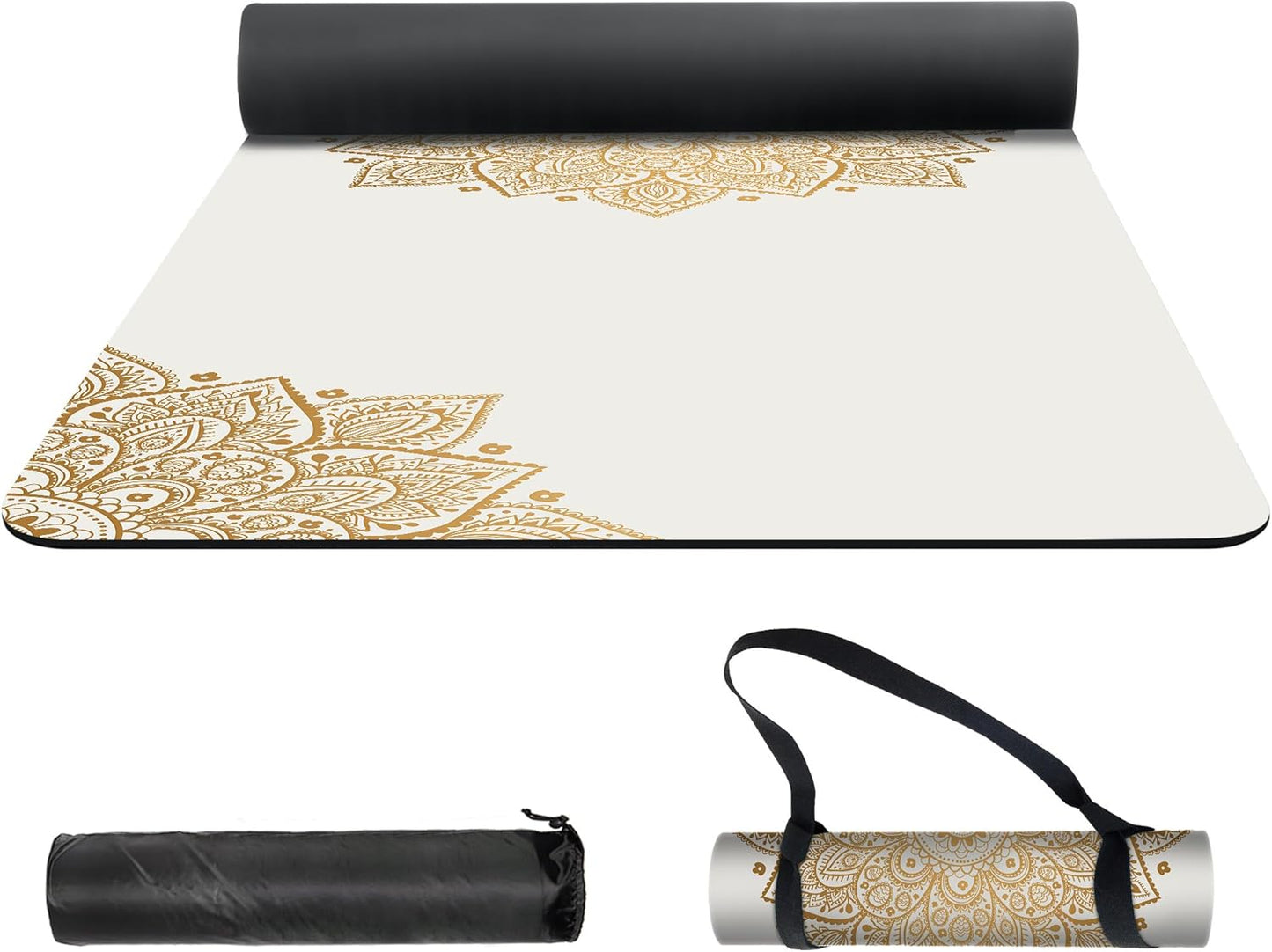 nuveti Yoga Mat Print Extra Thick TPE Non Slip Fitness Exercise Mat with Carrying Bag,72"x24" Extra Thick 6MM Exercise & Workout Mat for Yoga, Pilates Fitness and Floor Exercises - Colors B