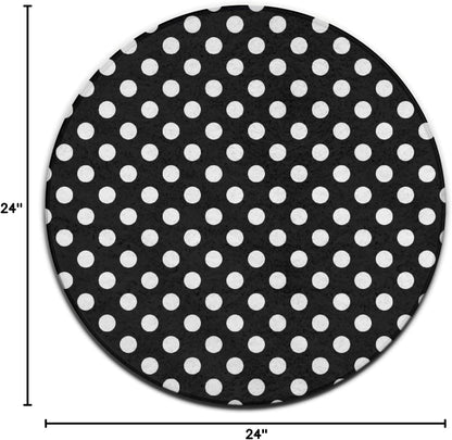 Soft Round Yoga Carpet, Large Home Decor Mat, Non-Slip Machine Washable Kitchen Office Circle Rug Compatible with Cool Norse Viking Vegvisir Runic Compass