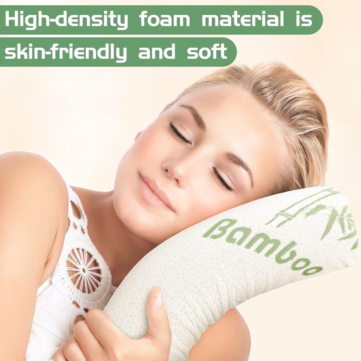 Bucherry 3 Pack Cervical Neck Roll Memory Foam Pillow Cylinder Bolster Pillow for Bed Round Neck Support with Removable Washable Cover for Sleeping Travel Yoga Legs Back Lumbar(18 x 4 Inches)