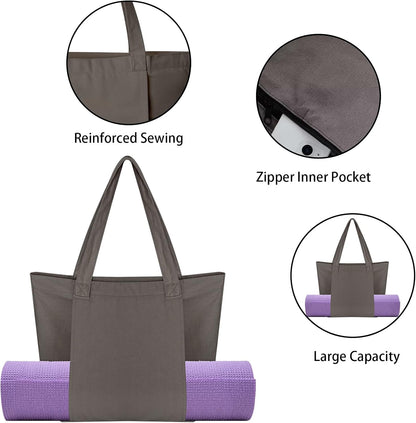 Yoga Mat Bag for Women Canvas Bag with Yoga Mat Carrier Yoga Mat Bags for Workout Pilates Travel Beach and Gym