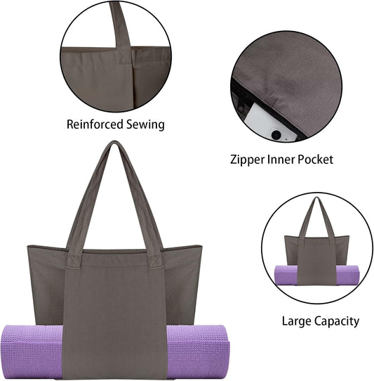 Yoga Mat Bag for Women Canvas Bag with Yoga Mat Carrier Yoga Mat Bags for Workout Pilates Travel Beach and Gym