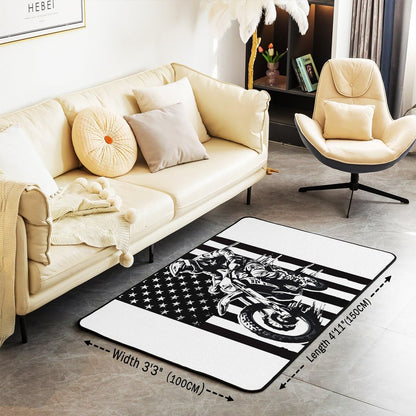 Feelyou Dirt Bike Area Rug 3x5 Kids Extreme Sports Green Honeycomb Living Room Rugs for Bedroom Boys Girls Teens Racing Motocross Rider Decorative Carpet Rug Non-Slip Motorcycle Indoor Floor Mat