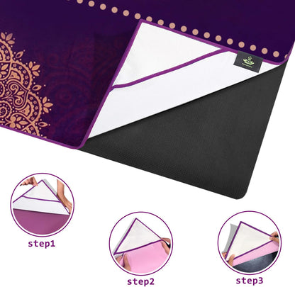 Heathyoga Non Slip Hot Yoga Towel, 100% Microfiber Non Slip Yoga Mat Towel for Hot Yoga, Pilates and Fitness, Exclusive Corner Pockets Design + Free Spray Bottle