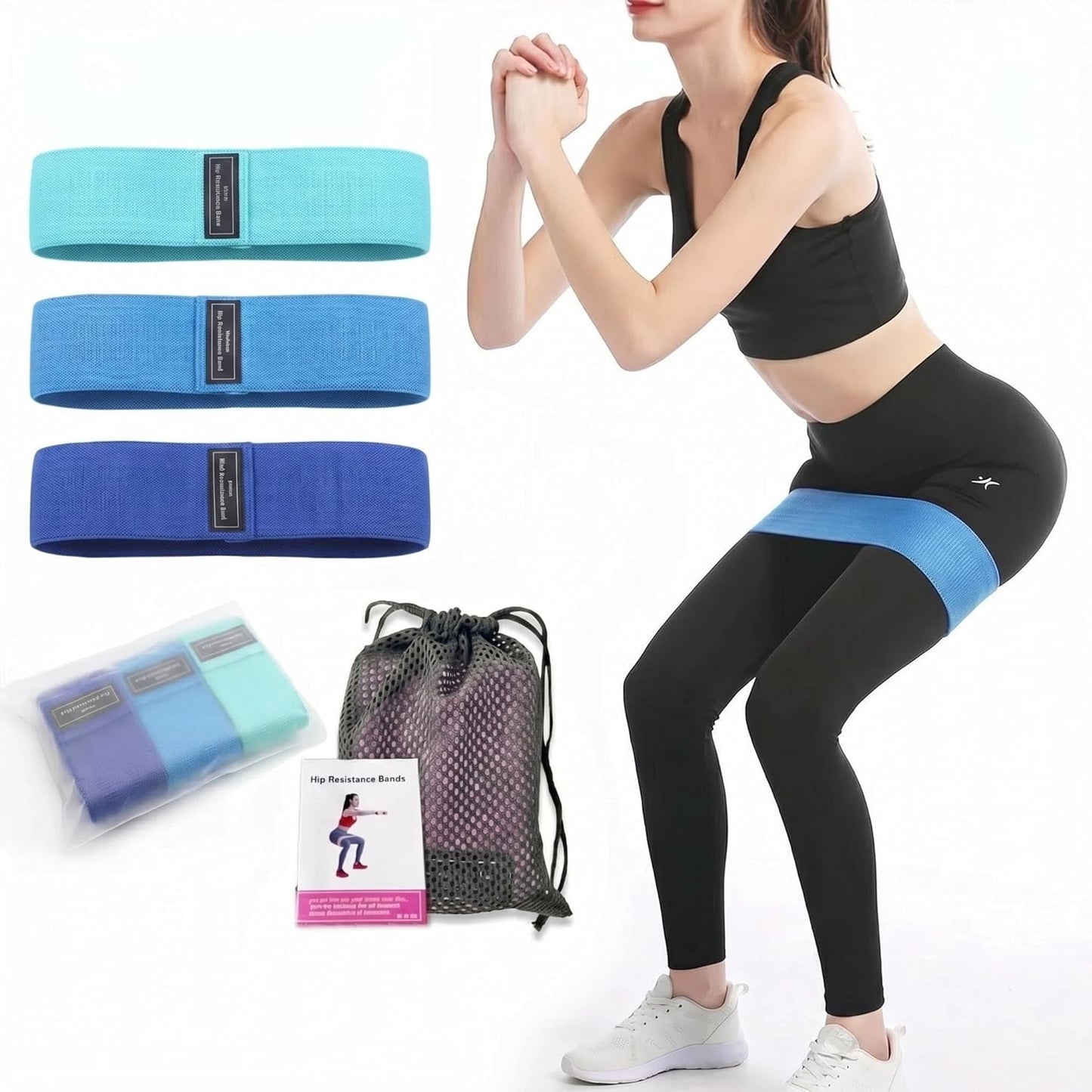 Premium Non-Slip Fabric Resistance Bands -